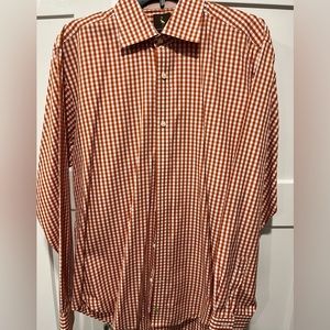 Burnt orange and white Tailorbyrd button down. NWOT.